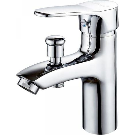 Robinet baignoire robinet monotrou à double usage chaud et froid Alliage Mitigeur de douche, robinet salle bain douche (1/3)