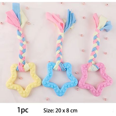 Jouet à mâcher en 3 parties pour chiens - Convient aux chiens et chiots qui aiment mâcher - Fabriqué en caoutchouc naturel durable et convient aux chiens de grande, moyenne et petite taille (motif éto