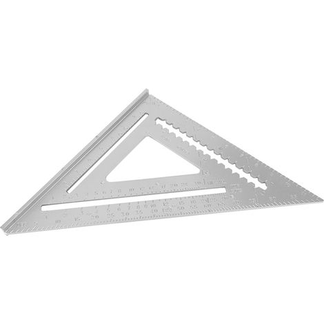Règle triangulaire de 12 pouces à angle droit, rapporteur d'angle en aluminium blanc antirouille pour le travail du bois (aluminium moulé) (1/5)