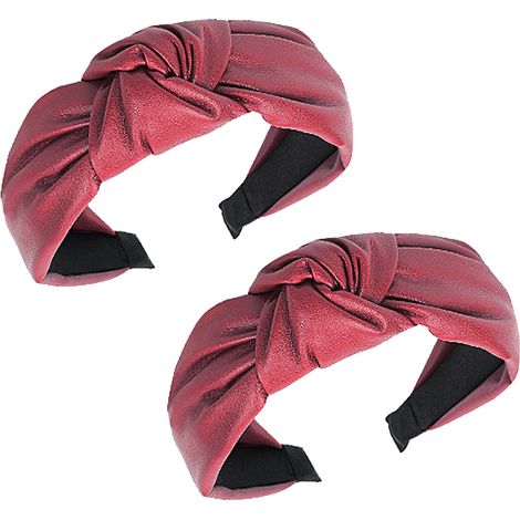 Diadema de cuero sintético con lazo extraíble, accesorio para el cabello de mujer, moda diaria, fiesta (1/5)