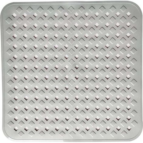 (Gris) Alfombrilla de ducha antideslizante para pieles sensibles, 53 x 53 cm, XU, sin BPA, antimoho, lavable a máquina - KZQ (1/4)