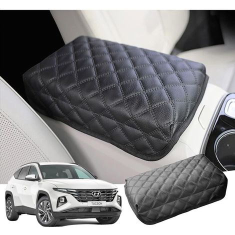 Hyunda-i Tucson NX4 2021-2023 2024 (Automatique) Accoudoir Central Housse, Tucson 2023 Coussin Console Centrale, Accoudoir Protection Cuir PU, 5CM Augmente Épais, Soulage la Fatigue (Noir) (1/5)