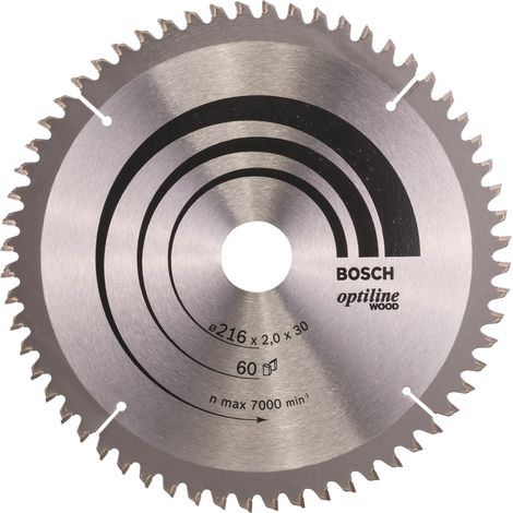 Bosch Professional 2 608 640 433 - Hoja de sierra circular Optiline Wood (216 x 30 x 2,0 mm, 60)