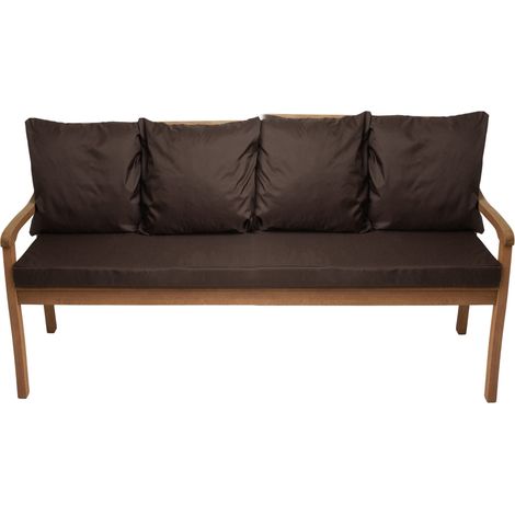 Coussin pour banc 170x50/4x50x56cm, Coussin extérieur, Coussins pour balançoires de jardin 3 places Marron, Coussin d'assise, Coussin de dossier (1/5)