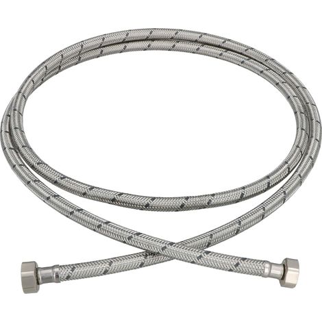 KOTARBAU® Flexible Robinet 1/2"x1/2" - Tuyau Robinet 200cm - Acier Inoxydable - Rallonge Robinet Cuisine Flexible - Tuyau Robinet Cuisine Flexible - Tuyau Flexible Plomberie - Argent (1/4)