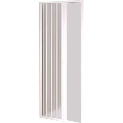 Puerta ducha frontal pvc blanca de fuelle reducible 110-80 h 185 mod. Nova Kit Port (1/3)