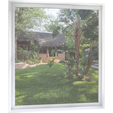 Window mosquito net without holes 150x180cm, cut to size, window mosquito net with adhesive strip, self-adhesive insect screen, white (1/5)