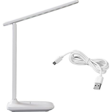Ortviai Lampe de Bureau LED avec Protection des Yeux, Charge USB, Commande Tactile et Bras Réglable – Blanc (1/5)