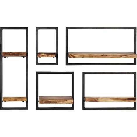 Maison Exclusive - Wandregal-Set 5-tlg. Akazienholz Massiv und St