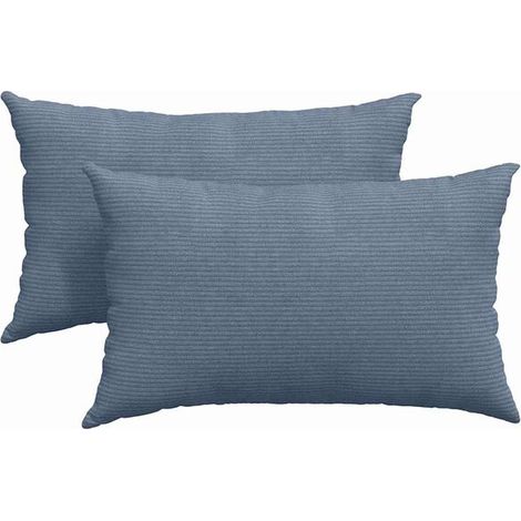 Coussins de canapé, 2 pièces, bleus, 50 x 30 cm (1/5)