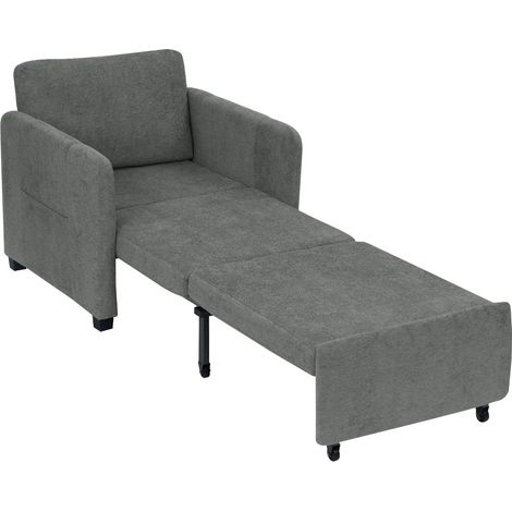 Fauteuil-lit, canapé extra long, chaise TV extensible avec dossier réglable sur 5 positions, chaise convertible pour dormir (fauteuil-lit uniquement) (1/5)