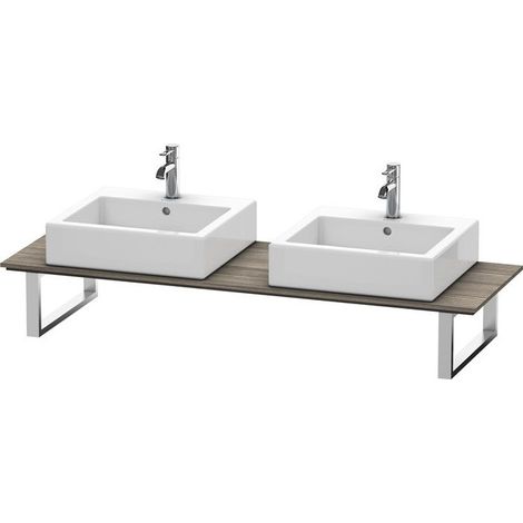 Duravit X-Large Console per lavabo superiore, 018C, con due aperture, per nicchia, profondità 480 mm, Colore (anteriore/corpo): Pino Terra Decor Pine Terra - XL018C05151