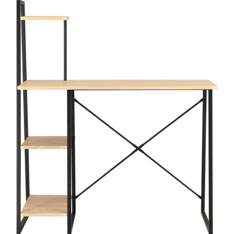 Maison Exclusive - Schreibtisch mit Regaleinheit Schwarz und Eich
