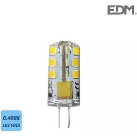 Ampoule LED Bi-Pin Silicone G4 12V 2W 180lm 6400K Lumière Froide Ø10x37mm