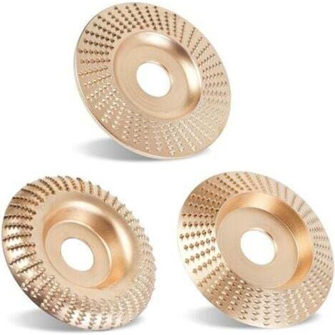 Upgraded 3PCS Wood Carving Disc Set for 4" or 4 1/2" Angle Grinder with 5/8" Arbor, Grinding Wheel Shaping Disc for Wood Cutting, Grinder Cutting Wheel Attachments (1/4)