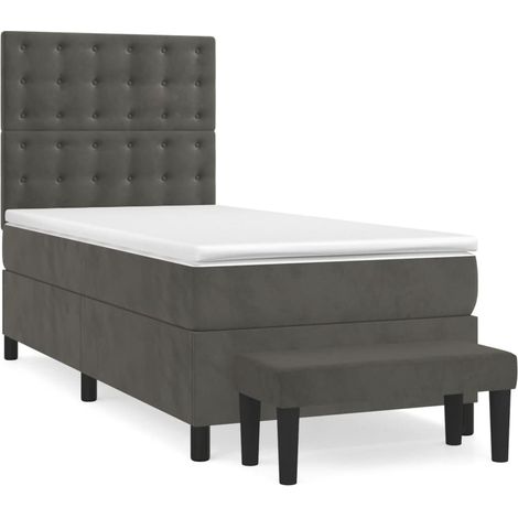 Maison Exclusive - Boxspringbett mit Matratze Dunkelgrau 90x190 c