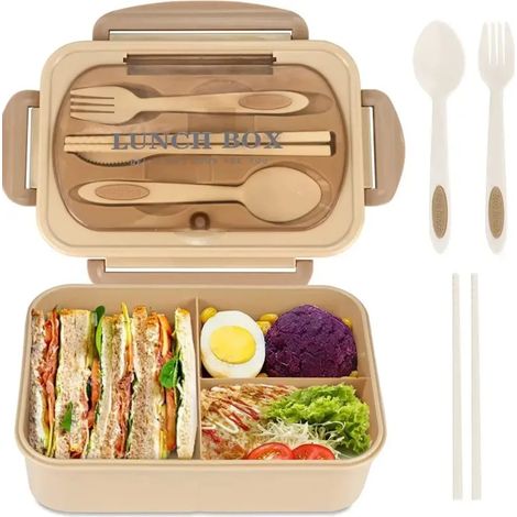 Boîte à lunch hermétique, compatible avec le micro-ondes, idéale pour organiser ses repas au travail, à l'école, en pique-nique ou en voyage.-AquaForge (1/2)