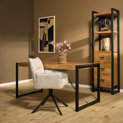 Table à manger bois métal 160 cm MILORA