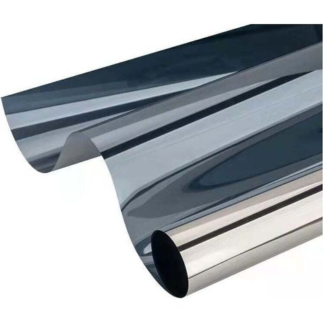Película de privacidad para ventanas de 40 x 300 cm, con espejo unidireccional, anti-calor y anti-UV, para hogar, oficina, escaparates, color negro y plateado.