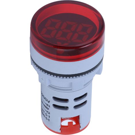 Indicateur de Tension Numérique AD16-22FSV AC 60-500V, Affichage Rouge Ronde (1/5)