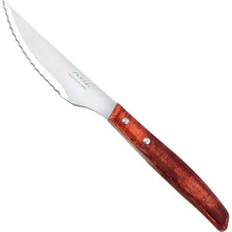 Arcos Coltello da taglio in legno di pioppo compresso tinto di rosso e lama in acciaio inox NITRUM® lunga 11 cm