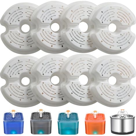 Filtres de Fontaine a Eau Chat, Original Le Remplacement 8 PCS Filtres de Distributeur Eau Chat,Répond aux Besoins de Remplacement de 4 à 6 Mois (1/5)