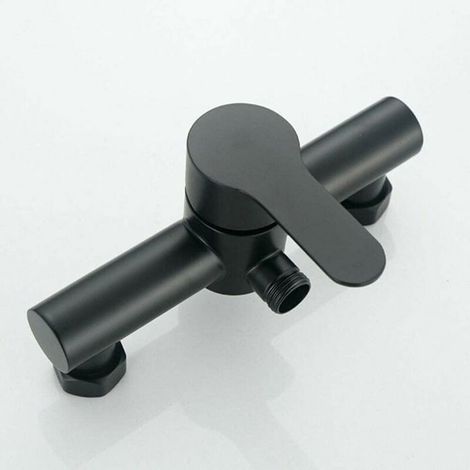 Robinet de baignoire-douche en acier inoxydable noir, robinet de douche de salle de bains, pomme de douche murale