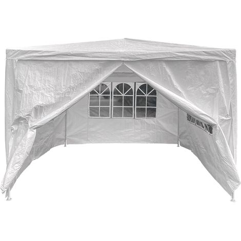 Pavillon Gartenpavillon weiss mit Seitenverkleidung 2.9x2.9x2.45m Partyzelt Zelt (1/5)