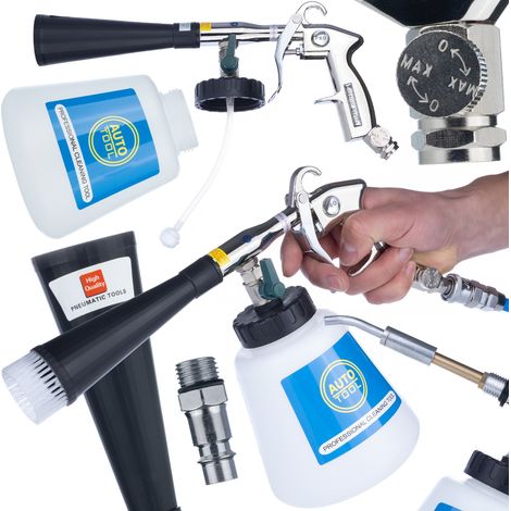 Lanza de Lavado de Tapicerías Tornado T02 II – Boquilla Rotativa con Protección de Aluminio 6–9 Bar, Depósito 1L Graduado Limpieza de Tapicerías, Plásticos y Climatización (1/5)