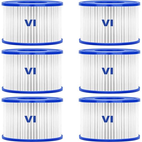 Filtre Piscine pour Bestway 58323, 6 PCS Filtre Spa Type VI pour Lay-Z-Spa, Miami, Monaco, Vegas (1/5)