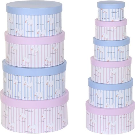 DKD Home Decor Set de 2 Boîtes de Rangement Bleu Rose (1/4)