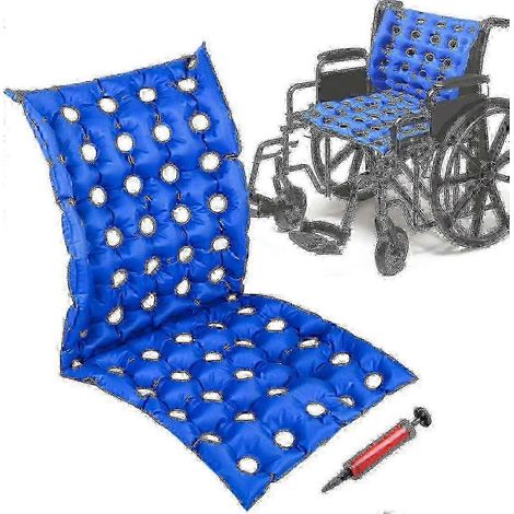 Coussin de siège gonflable avec dossier complet pour fauteuil roulant, coussin anti-escarres pour personnes âgées alitées (1/5)