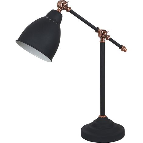 Lampe de bureau Italux Sonny industrielle noire E27
