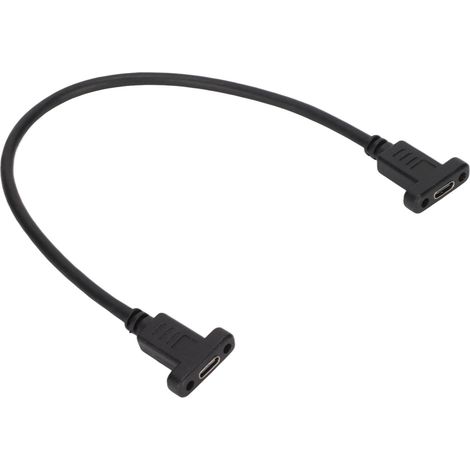 Câble USB-C Double Femelle 0,3m 4K 60Hz Charge Rapide 3A 10Gbps avec Fixations Vis pour Ordinateur Portable (1/5)