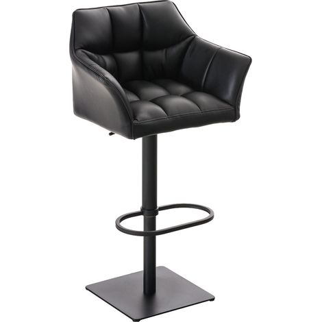 Taburete de bar Damaso con tapizado de polipiel Negro Negro (1/5)