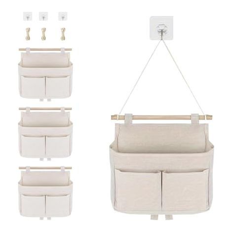 [JAMAIS UTILISÉ] Lot de 2 sacs à pinces à linge, 32 x 27 cm, pour 100 pinces à linge, à suspendre et réutilisables pour chaussettes et sous-vêtements (1/4)