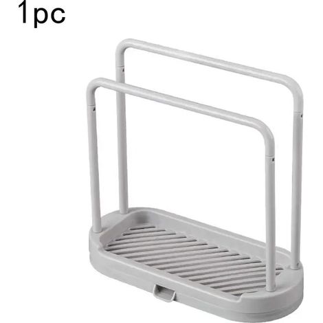 1 porte-serviettes amovible pour la cuisine, les torchons et l'évier. Étagère de rangement pour éponges et brosses à récurer de salle de bain. (1/5)