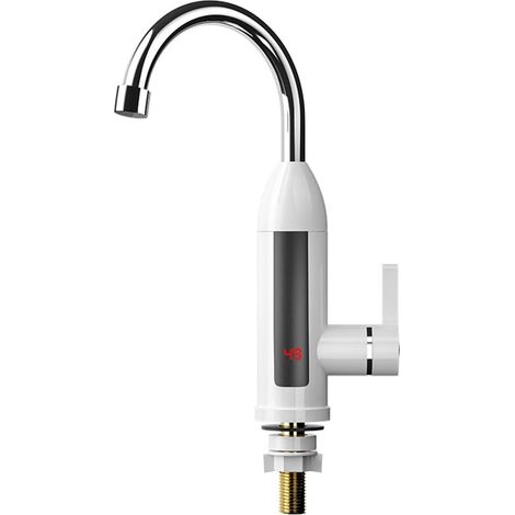 Robinet de chauffe-eau électrique, robinet de chauffage instantané de cuisine 3000W, Rotation à 360 degrés LCD numérique for cuisine salle de bains (1/5)