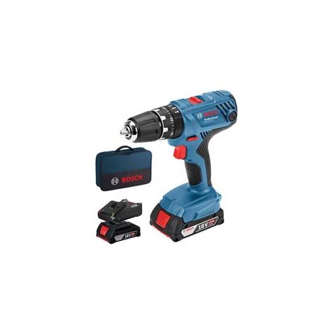 TRAPANO AVVITATORE 2 BATTERIE LITIO 18V PERCUSS. (GSB 18V21)  2 batterie al litio da 2,0 Ah    BOSCH