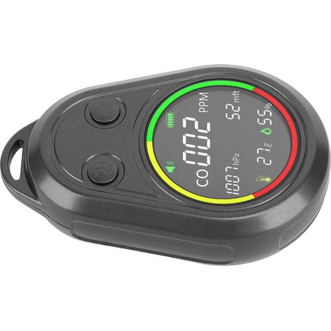 Détecteur de qualité de l'air portable 5 en 1 analyseur CO altitude pression atmosphérique température humidité pour camping randonnée exploration (1/5)