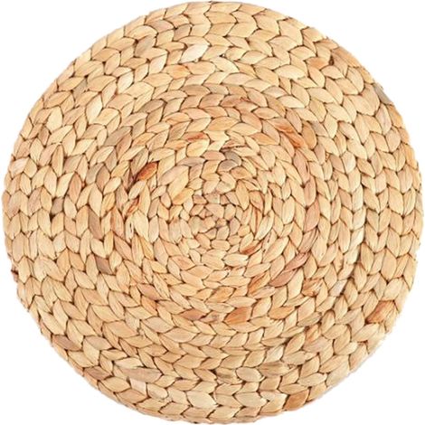 Placemat - Tapis En Jonc D Eau Tissé À La Main - Protection Contre Les Brûlures Et Isolation Thermique Pour Couverts Vaisselle Et Plats - 38 X 38 Cm - Lot De 1 (1/3)