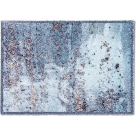 Paillasson extérieur et intérieur - 50 x 70 cm Béton bleu clair (1/4)