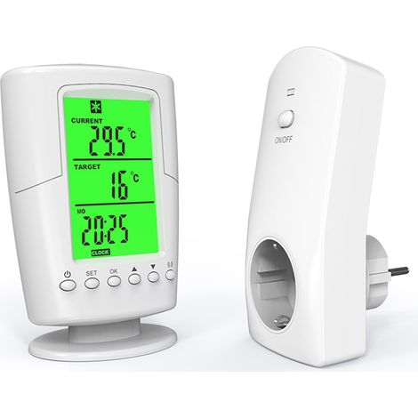 Termostato inteligente inalámbrico programable, enchufe termostático automático, no apto para conexión a tierra. (1/5)
