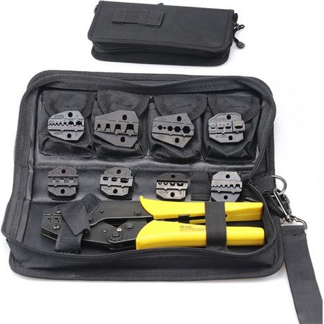 Kit d'outils de sertissage, pince à sertir les cosses, jeu de 8 matrices interchangeables, neuf