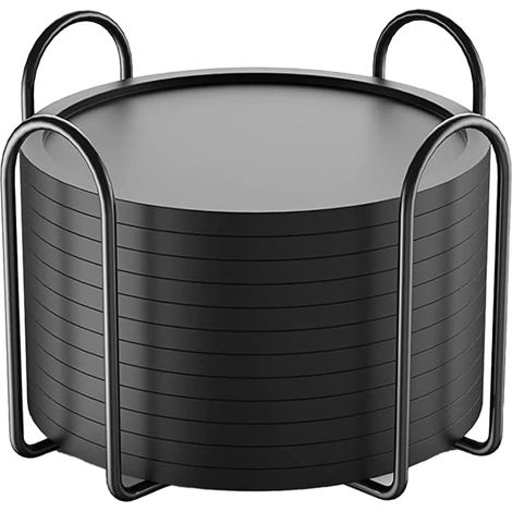 Set di 12 sottobicchieri in silicone, con portabicchieri in silicone, adatti per bevande calde e fredde, spessi, antiscivolo, antiaderenti, con vassoio profondo 10 cm. (1/5)