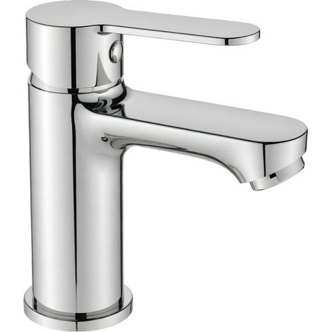 AICA Niedrige Waschtischarmatur Anti‑Fingerabdruck Spritzfrei Perlator KTW‑Zertifiziert Bleifrei Kalt‑Warm Chrom (1/5)