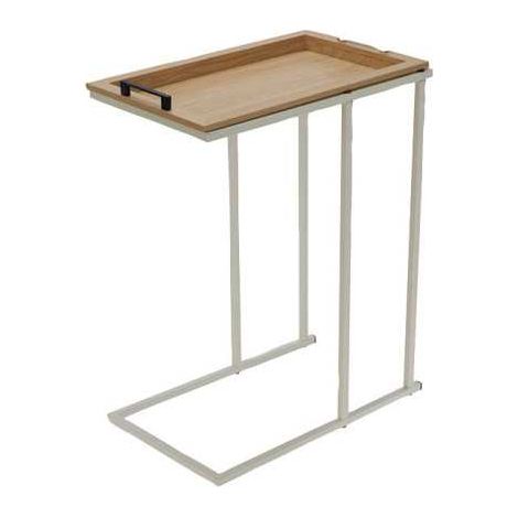 MESA AUXILIAR ESTRUCTURA BLANCA Y MDF