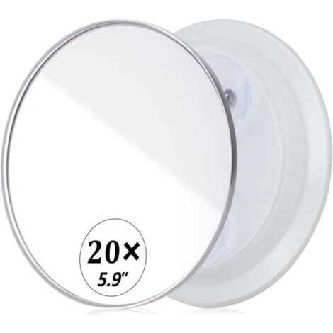 Miroir grossissant x20, Miroir grossissant x20, Ventouse , comme Miroir de Maquillage mganifiant, Miroir de Poche pour Maquillage des 150mm Blanc