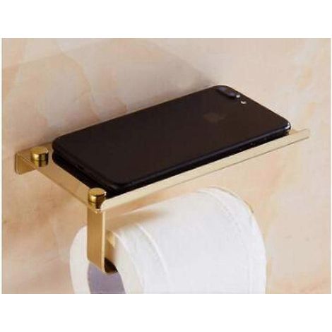 Porte-papier toilette mural noir sans perçage, design nordique, pour salle de bain, cuisine et hôtels. (1/5)