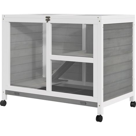 Conigliera da Esterno 2 Livelli 91,5x53,3x73 cm in Legno Grigio (1/5)